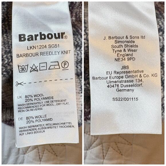 NWOT Barbour Bundle Reedley Wool Blend Sweater Size 8 & Cable Pom Beanie - Picture 5 of 8